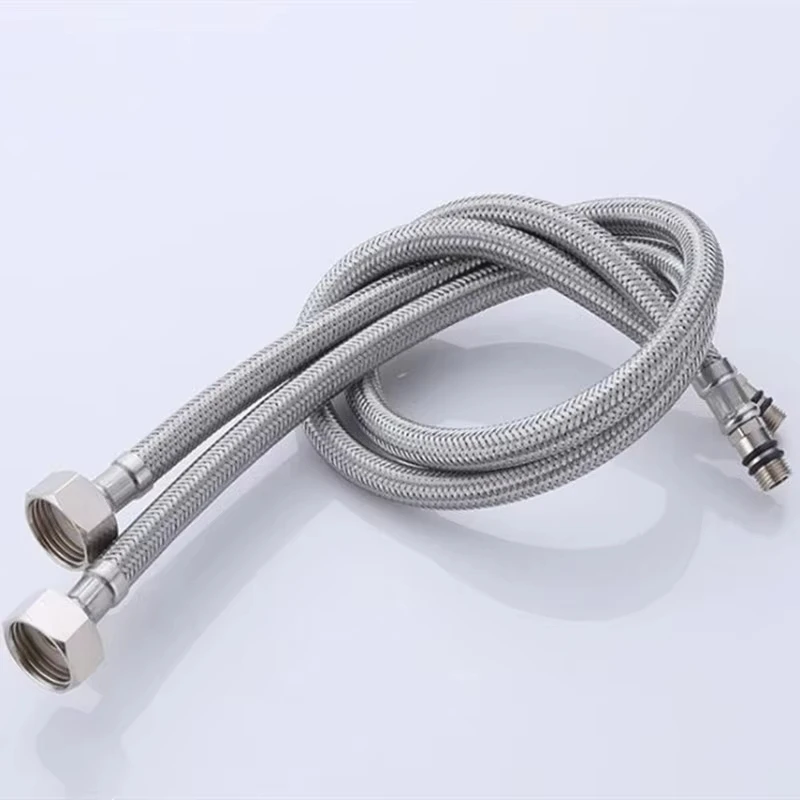 Bathroom Hose Stainless Steel Flexible Water Pipe Kitchen 2 Pieces/Set Hot and Cold Water Tap Water Supply Pipe Hose G 1/2 G 3/8