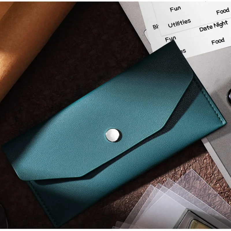 Ultra-thin Cash Envelope Wallet Wear-resistant PU Leather Money Binder Organizer Pouch Name Card Holder Male Female view 5