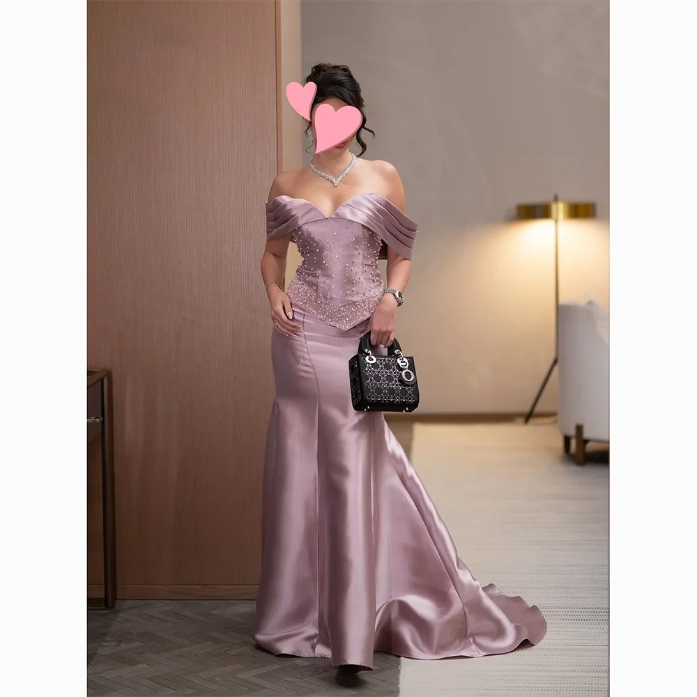 

Элегантное вечернее платье с открытыми плечами Вечерние платья Джерси Русалка из бисера Кристалл длиной до пола Вечерние платья Paty по индивидуальному заказу