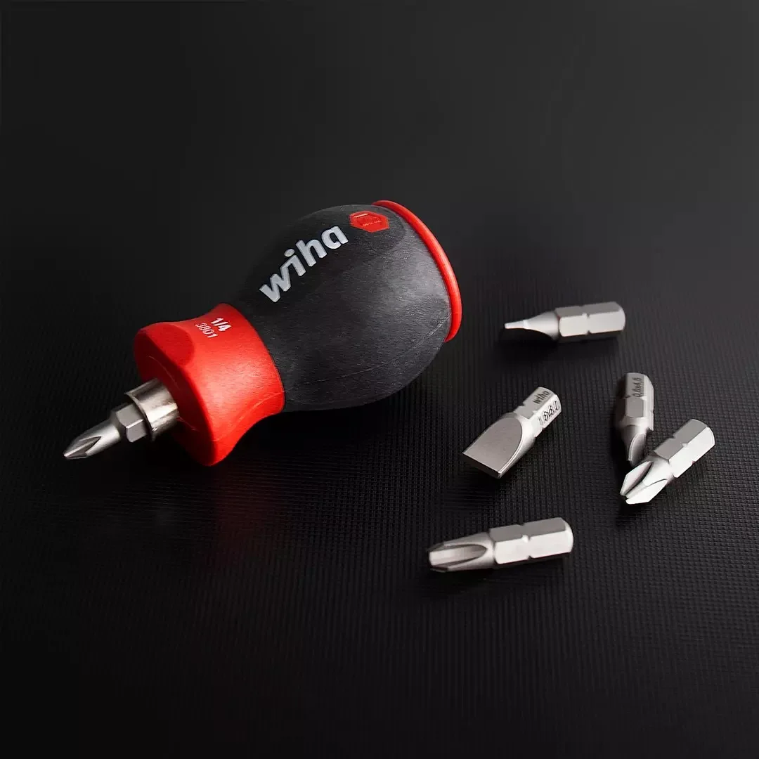 Xiaomi Wiha 6 in 1 Short Handle Screwdriver Precision Soft Finish Chrome Vanadium Steel Screwdriver Bits Home Kit Repair Tools