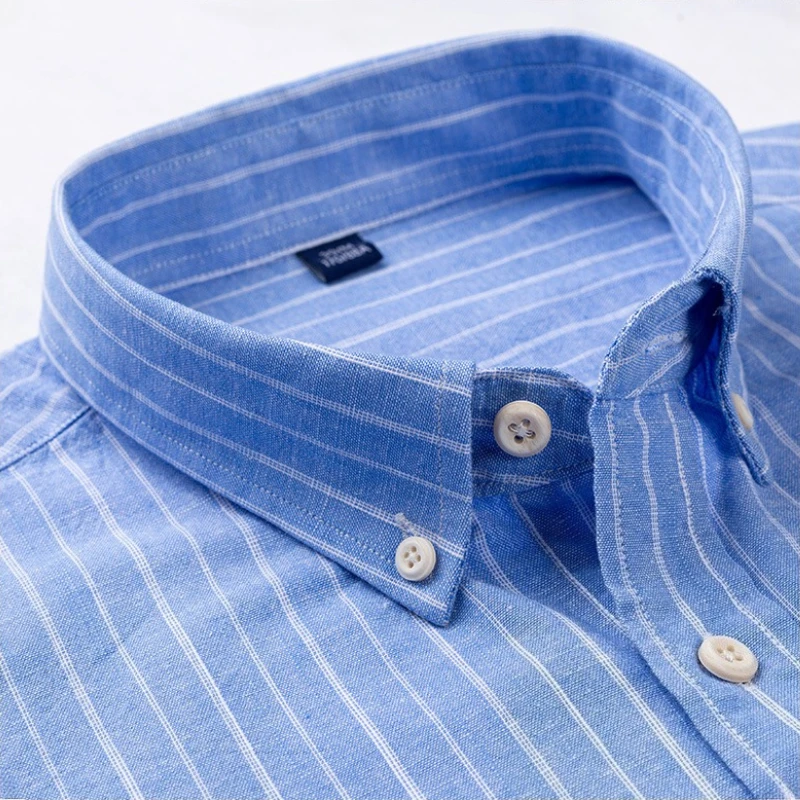 4XL 3XL Cotton Linen Shirts Longsleeve Shirt for Man Solid Color Casual Camisa Men Long Sleeve Shirt Easy Care High Quality