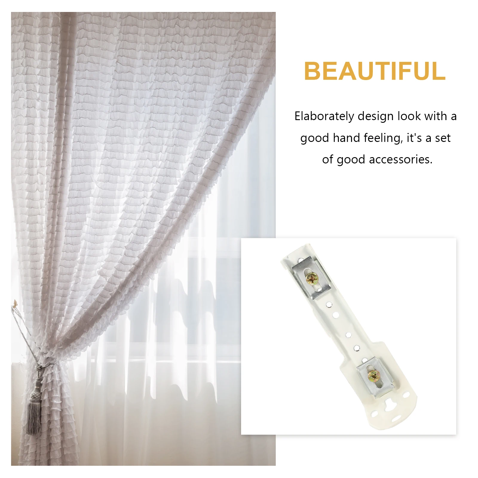 6 قطعة مسار الستار قوس معدني جدار جبل دعم للسقف المنزل مكتب فندق تركيب الأجهزة لوازم الملحقات #4