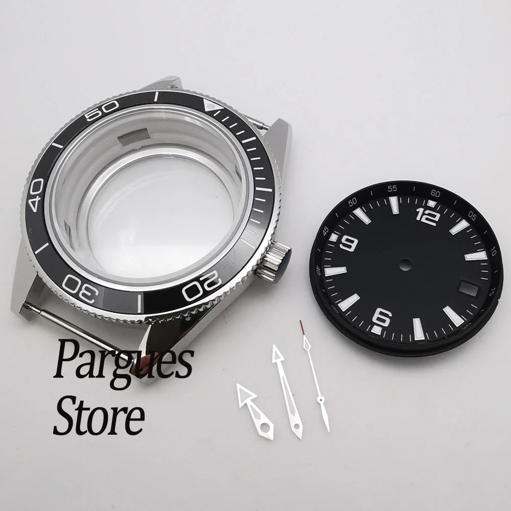 41mm sapphire glass ceramic bezel watch case dial hands fit NH35 movement