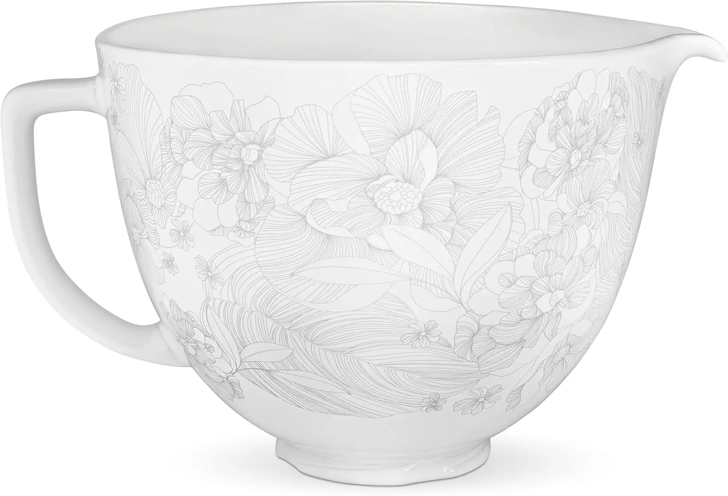 5 Quart Ceramic Bowl for all 4.5-5 Quart Tilt-Head Stand Mixers KSM2CB5PWF, Whispering Floral