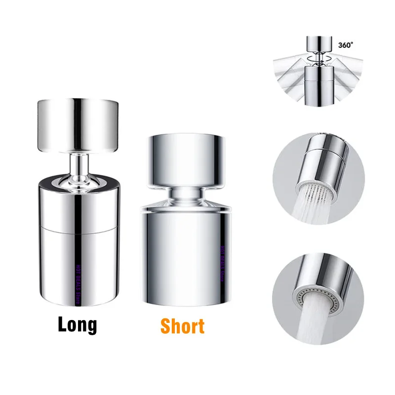 New Kitchen Faucet Aerator 360 Degree Swivel Tap Water Diffuser FM22 M24 Male Thread Bathroom Water Filter Nozzle Bubbler Mixer