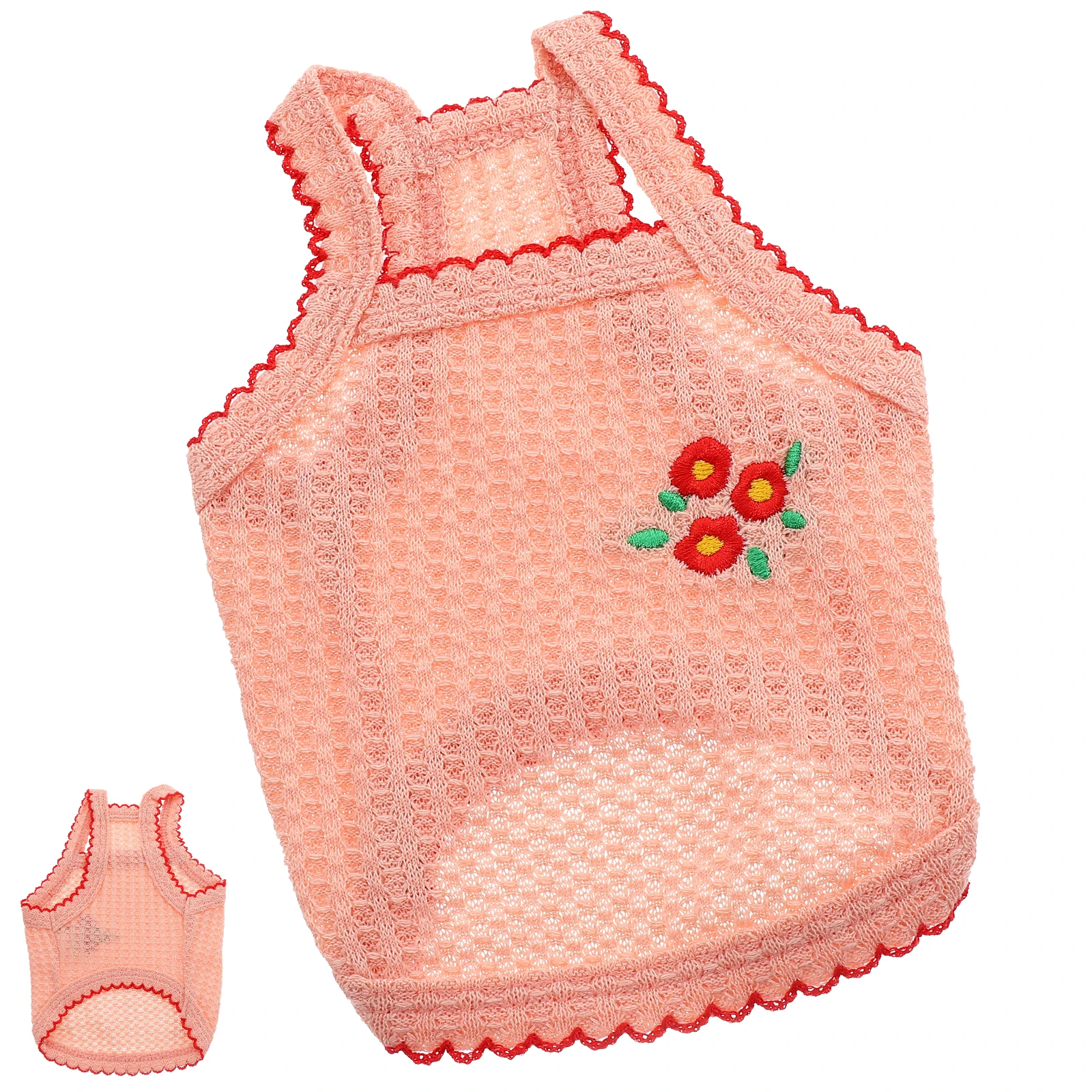

Summer Pet Vest Floral Embroidery Puppy Clothes Size Lovely Dog Shirt Decorative Cat Clothing Washable Pet Dress