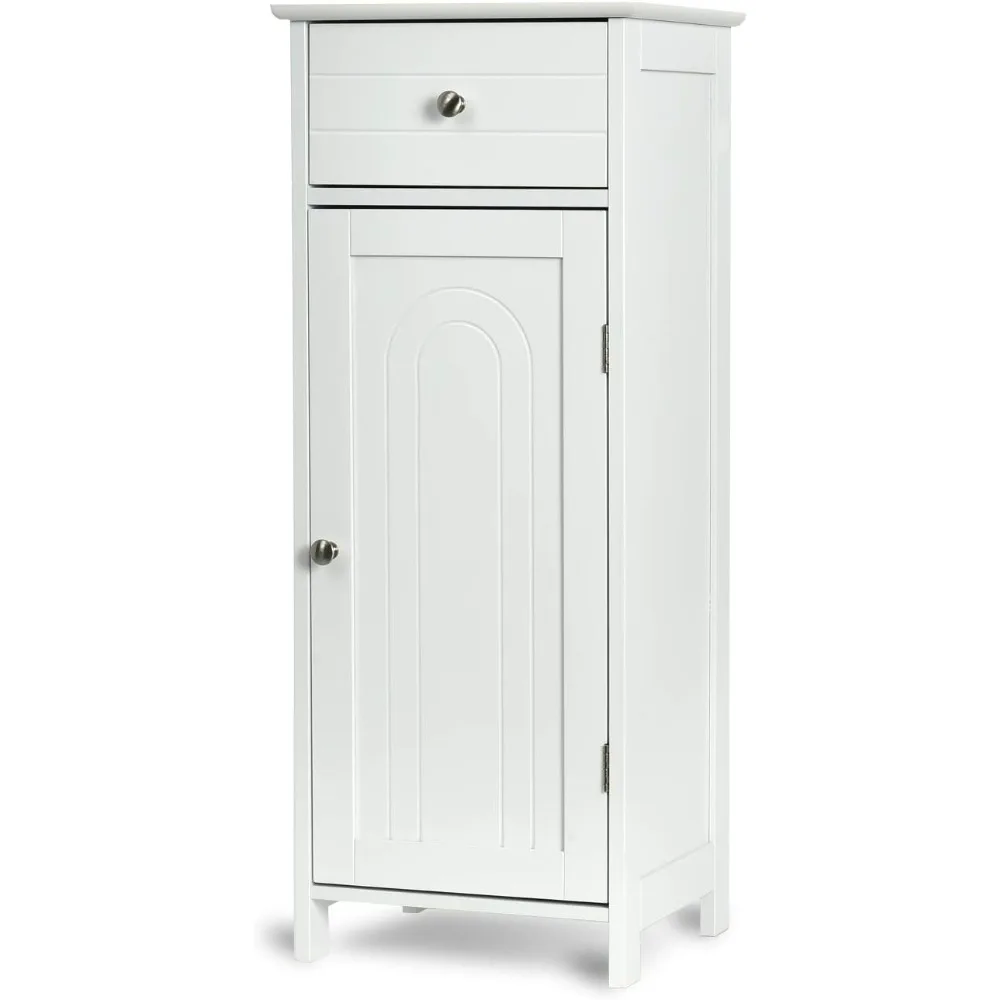 

Multifunctional Floor Storage Cabinet with 2 Adjustable Shelves, Ideal for Bathroom, Living Room