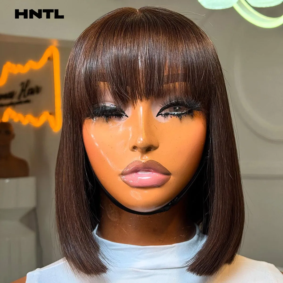 Wear & Go Glueless Wig Human Hair Brown Color 4x4 5x5 Closure Bob Wig Pre Cut Lace 13x6 13x4 Lace Front Drawstring Glue-Free Wig