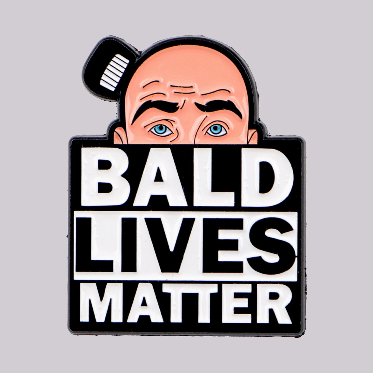 Funny Bald Enamel Pin Vintage Brooch Pines Lapel Pins Badge on Backpack Clothing Accessories Fashion Jewelry Fathers Day Gift