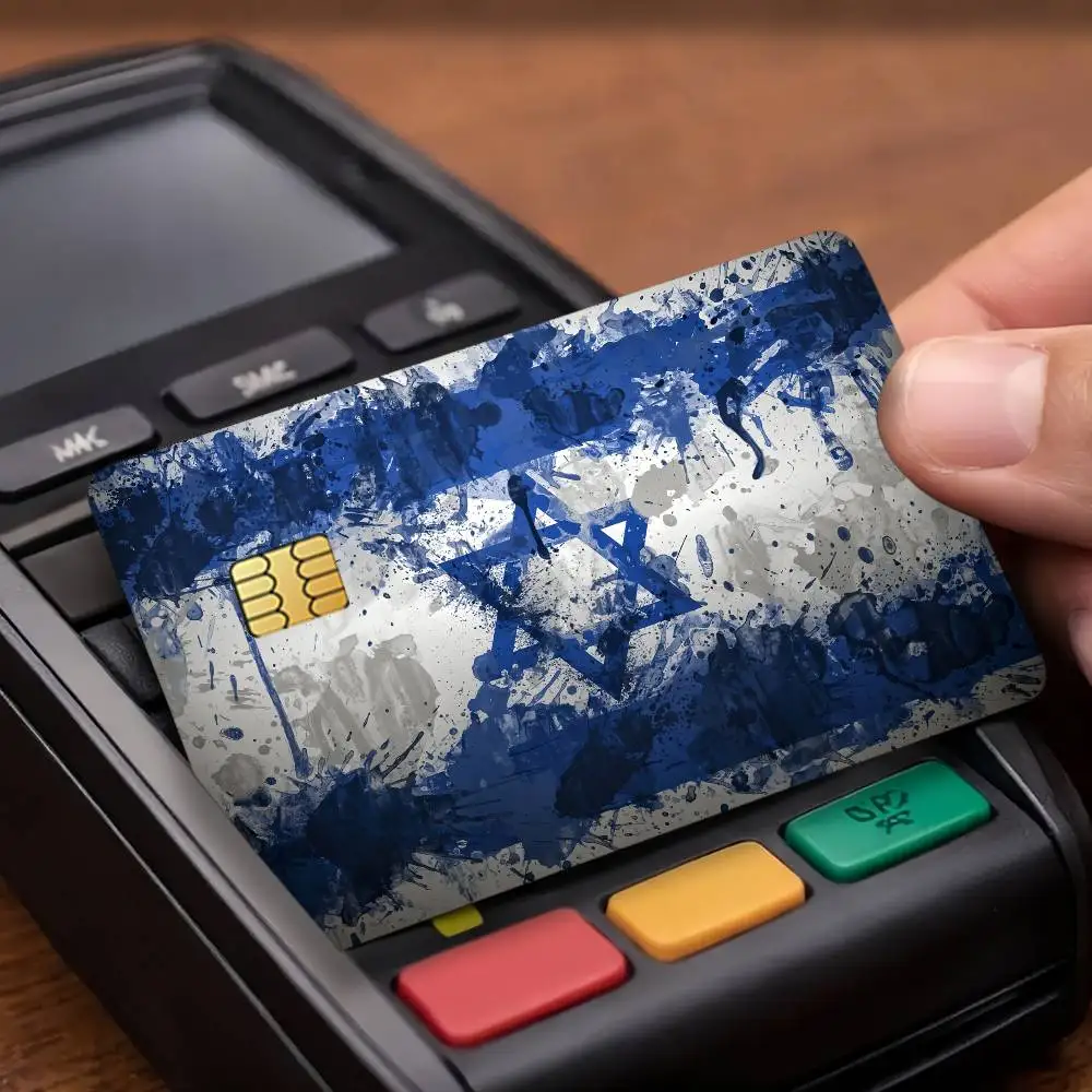 Flag Israel Credit Card Stickers Skin For Bank Debit Decorative Protection Scratch-resistant Gift 4PCS