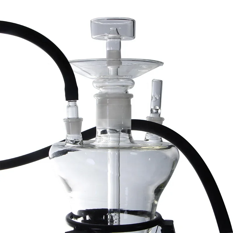 Wholesale Big Smoking Lounge Hookah Clear Mushroom Design Jellyfish Shisha Triangle cone Hookah With Metal Stand Rack