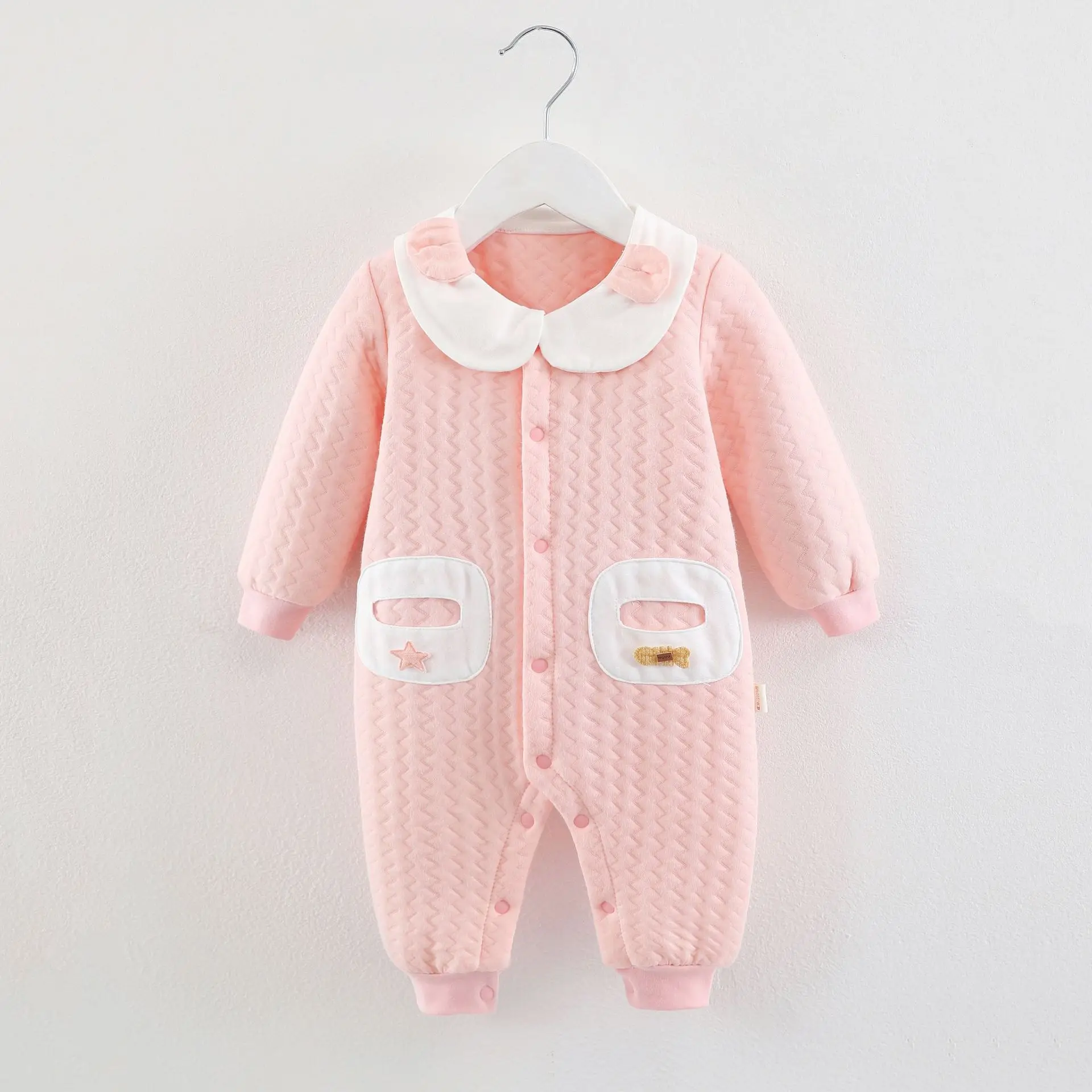 Bebê recém-nascido menina macacão inverno quente infantil macacão engrossar criança escalada playsuit crianças roupas macacão outfit a708