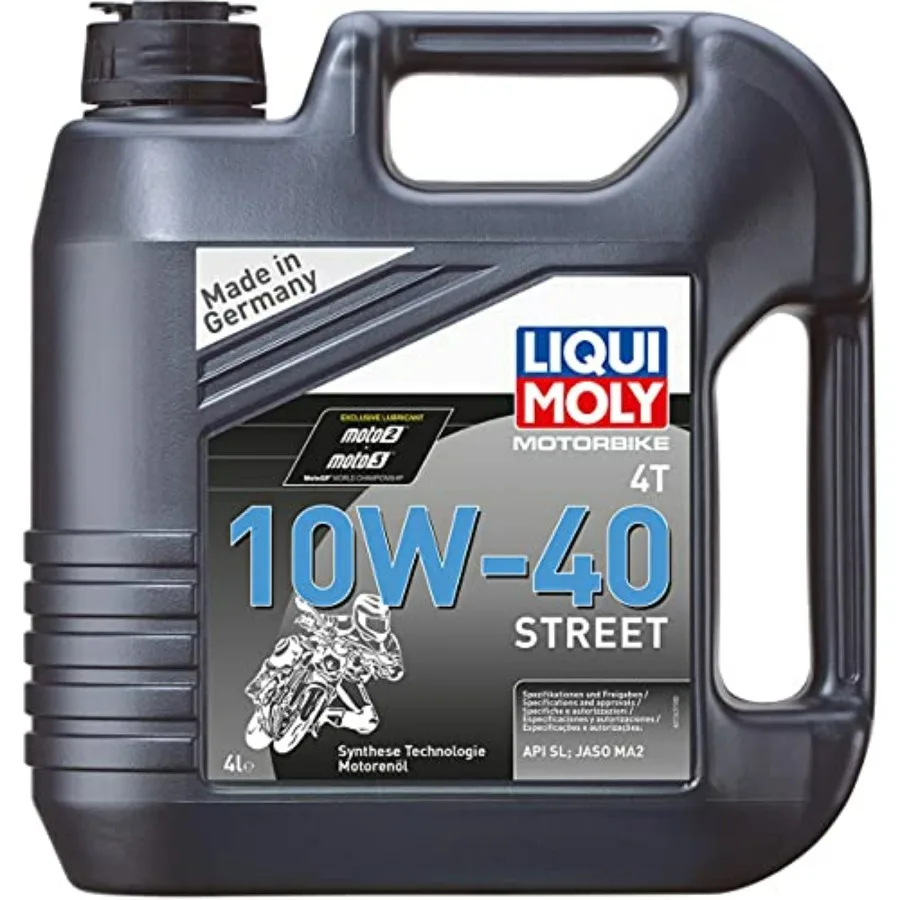 

Моторное масло 4T 10W-40 Street, 4 литра, для высокопроизводительных автомобилей, синтетическая формула, красный цвет, длительная защита и плавность хода