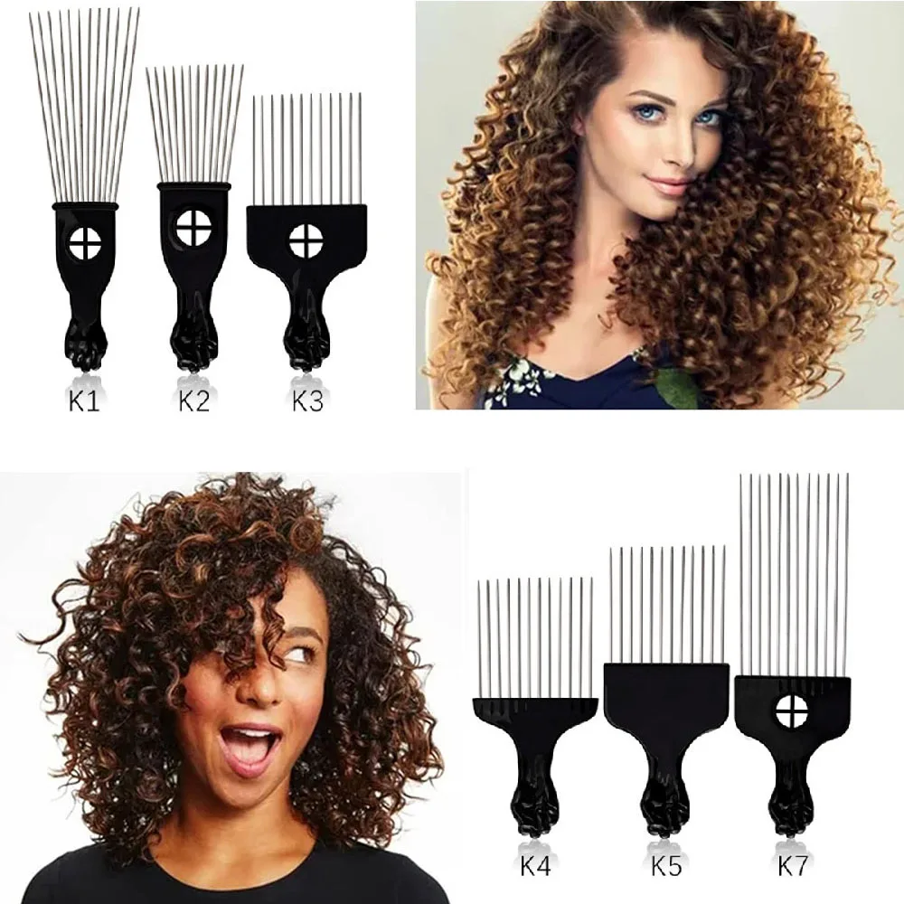 Metal Picks For Afro Hair 1Pcs Metal Hair Picks For Straight Curly In Women Perfect For Curly Hair 6 Styles Comb To Choose