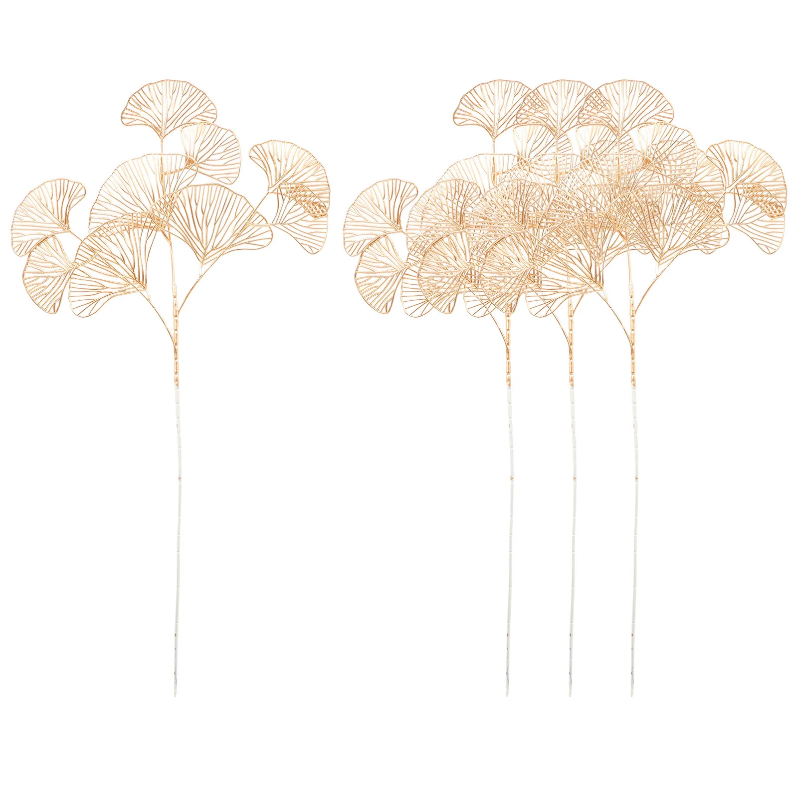 4 Pcs Simulated Ginkgo Artificial Leaf Faux Stems Picks Decorate Leaves for Vase Pp