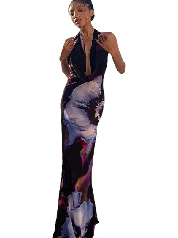 Сексуальный ремень средней длины Dr, женский трансграничный модный подвесной воротник с цифровым принтом Dr, летние повседневные слипоны из полиэфирного волокна...