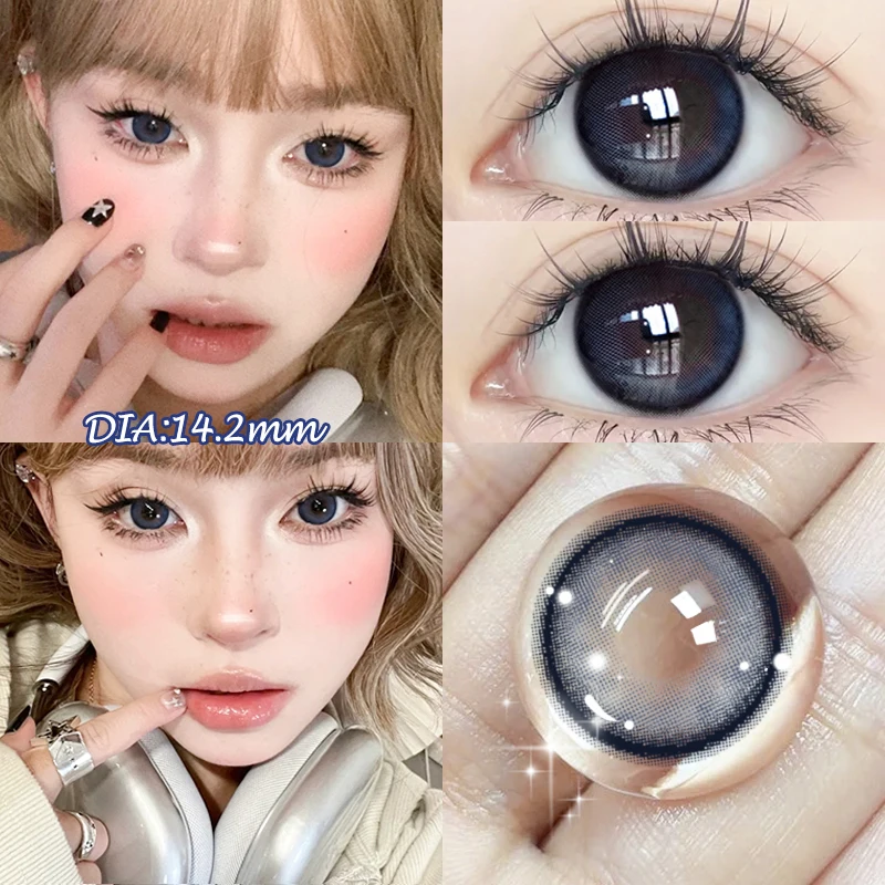 YIMEIXI 2pcs Hot Selling Myopia Colored Contact Lenses for Eyes With Diopters High Quality Pink Lenses Soft Nature Pupils Beauty