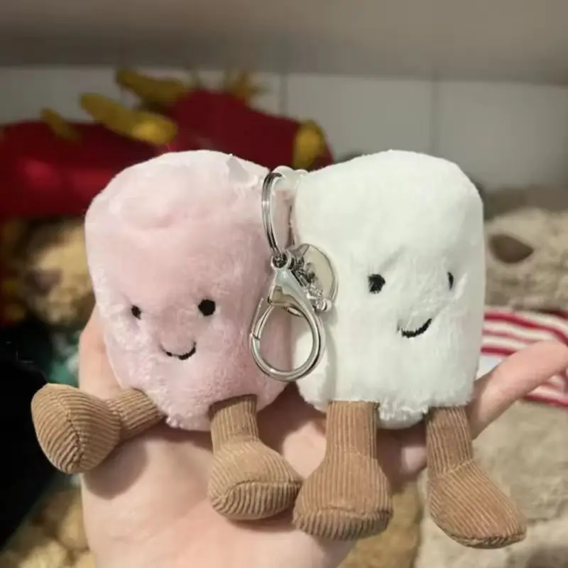 Jelly Cat Fun Marshmallow Keychain Cotton Candy Two Tone Cute Soft Two Tone Keychain Bag Pendant Accessories Doll Pendant Gifts