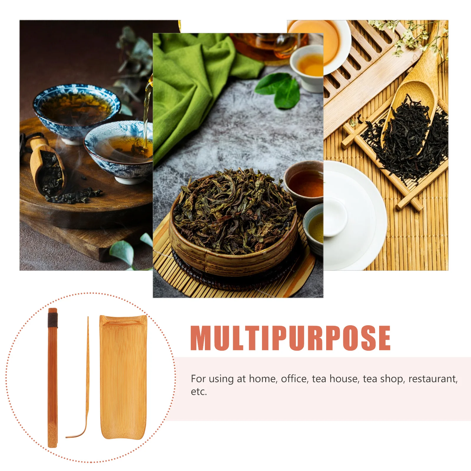 

3pcs Polished Bamboo Accessories Elegant Making Kit For Tea Making Tea Tool Set Tool Kit Ceremony Home Office Use