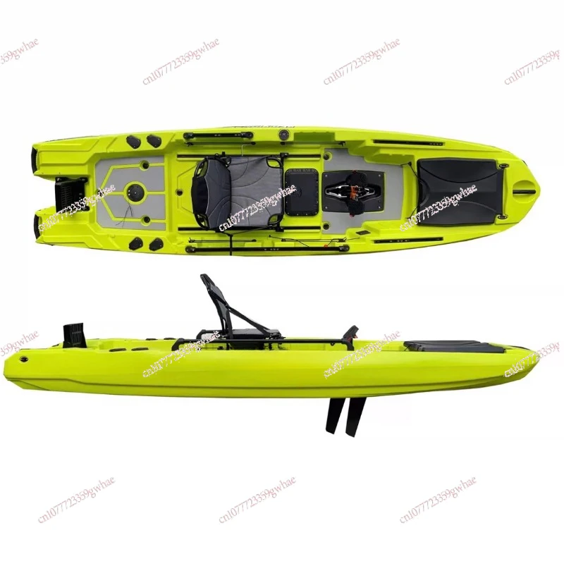 Single wood pedal fishing boat Hard bottom plastic thickened single Lua kayak