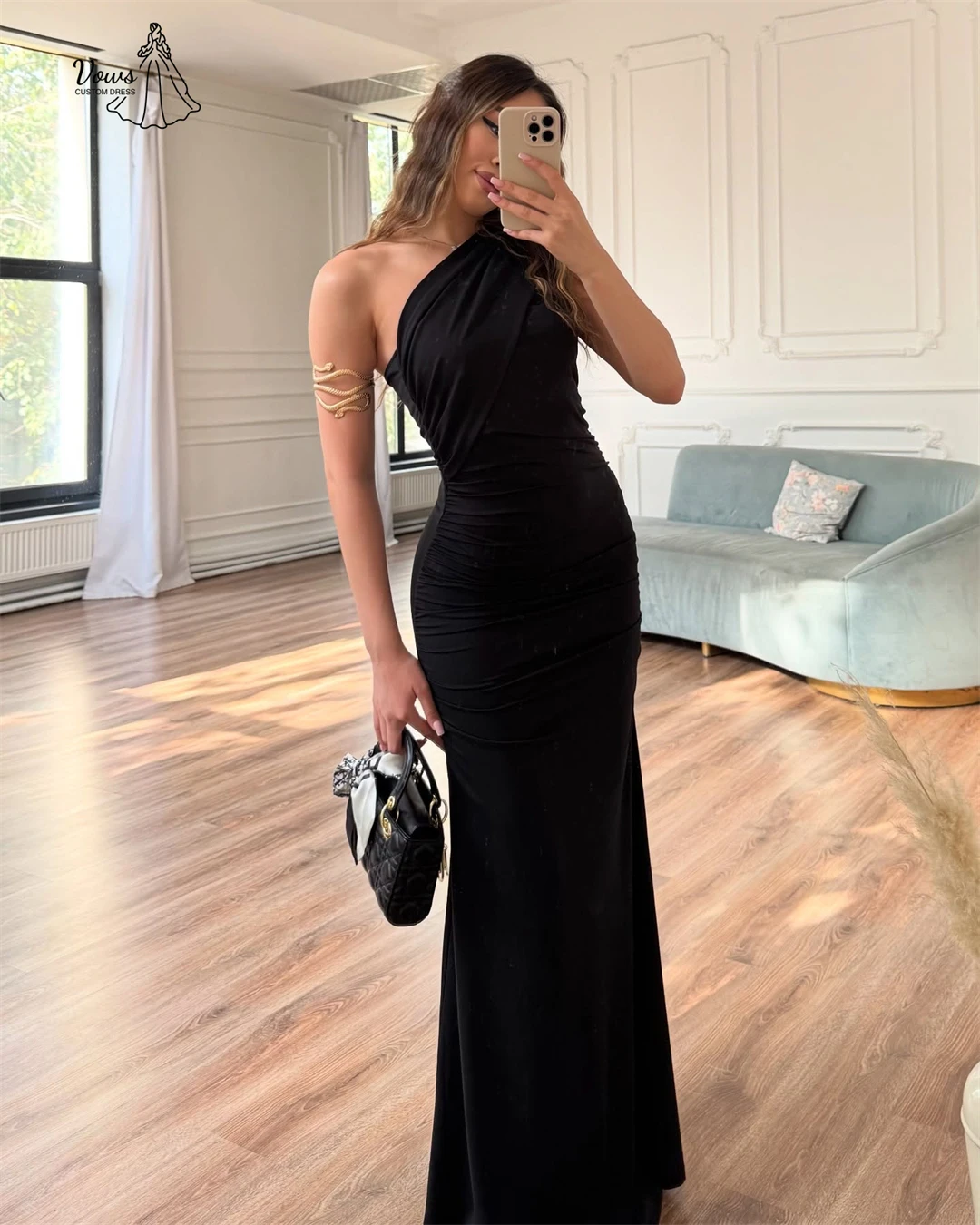 فساتين لحضور الحفلات الموسيقية من قماش الساتان 2025 فستان سهرة فاخر 2025 تنورة ذيل السمكة مصنوعة حسب الطلب فستان حفلات الزفاف رداء الكوكتيل #5