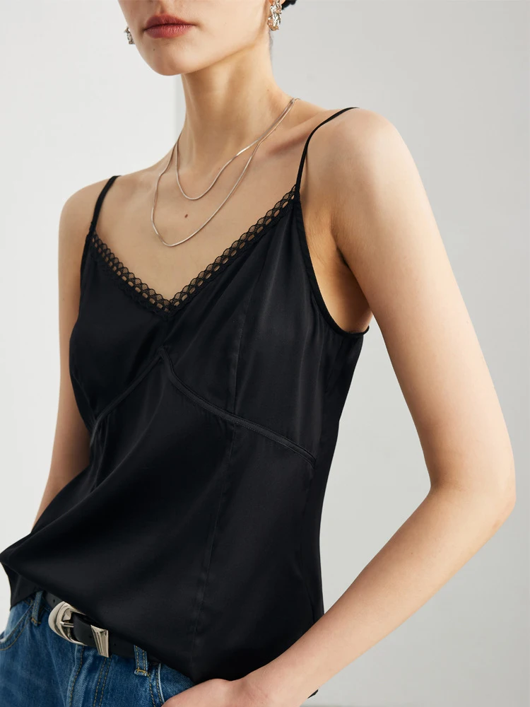 

New 100% Silk Tank Top Women 2026 Spring Summer New Versatile Solid Color Commute Inner Outer Wear Camisole