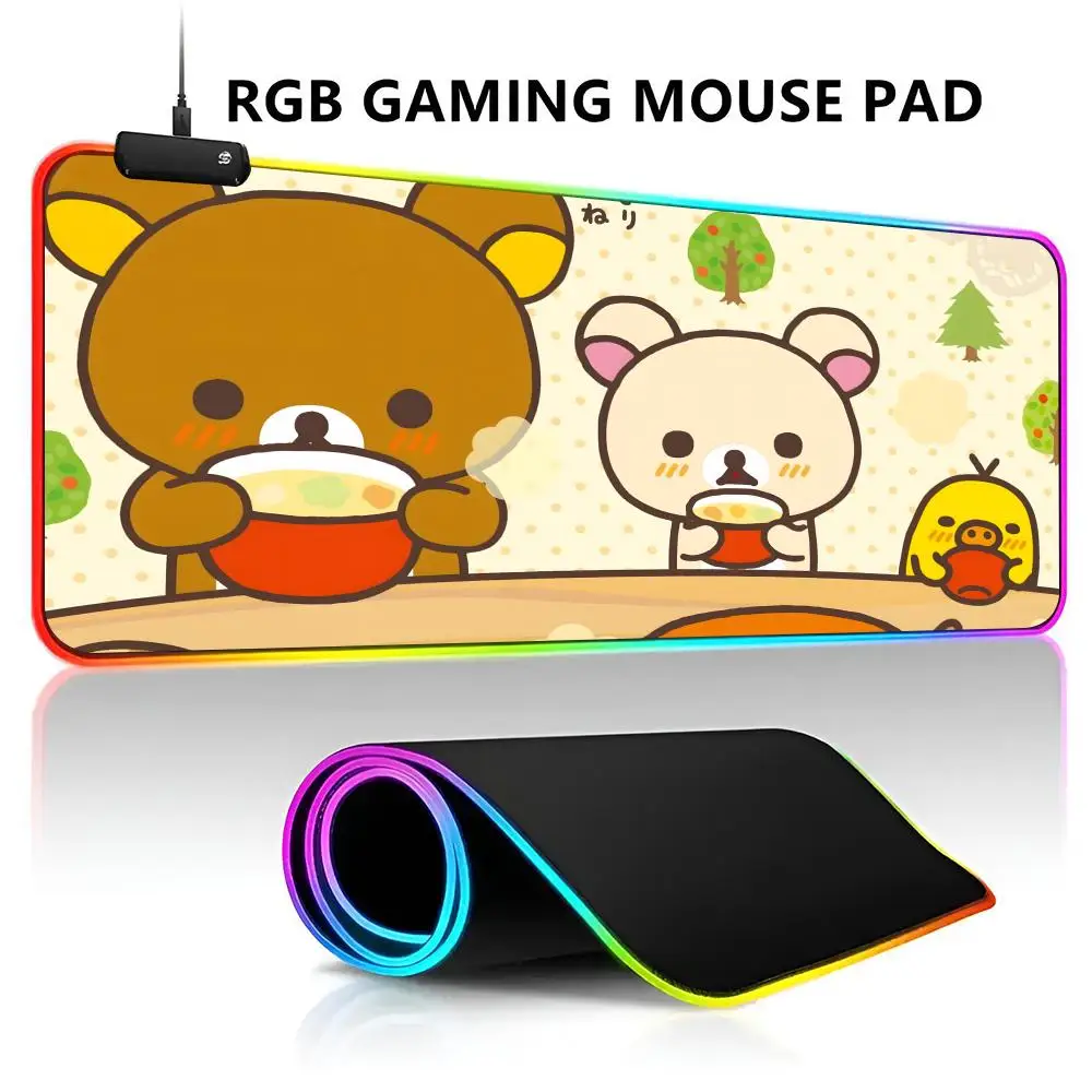 

Япония SAN-X Rilakkuma милый коврик для мыши RGB светодиодный игровой коврик для мыши водонепроницаемый большой коврик для геймерской мыши большой коврик для клавиатуры Mause ПК