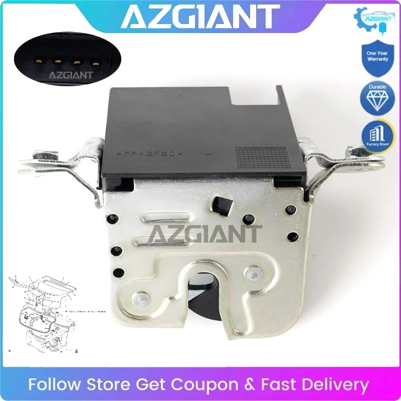 

AZGIANT Car Power Rear Door Trunk Lid Latch Lock Release Motor 4Pin for 2011-2016 Seat Alhambra(7N) Self-Repair OE#7P0827505N