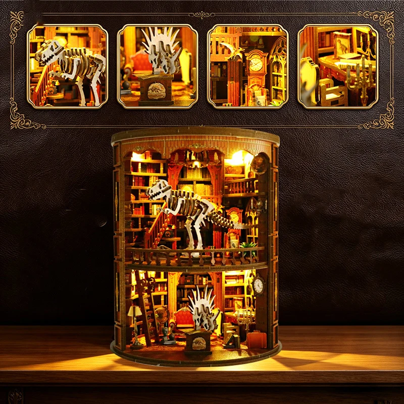 DIY Book Nook Wooden Miniature - 3D Wooden Mechanical Puzzle Marble Run recension och pris