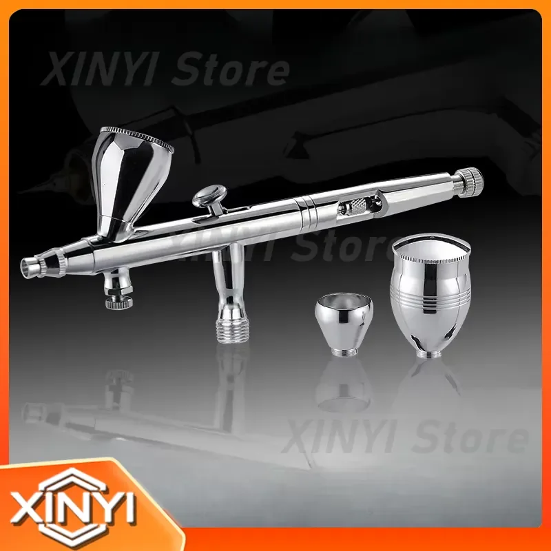External Adjustment Double Action Airbrush for 2cc 5cc 13cc Multi Cup Small Spray Gun for Inkjet Painting Art Spraying Tool