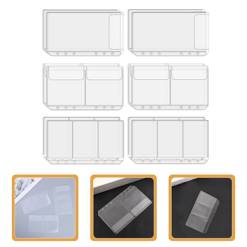 

12 Pcs A6pvc Storage Bag Binder Pocket Pouch Pouches Transparent Sleeves with Pockets Accessories Business Card Miss