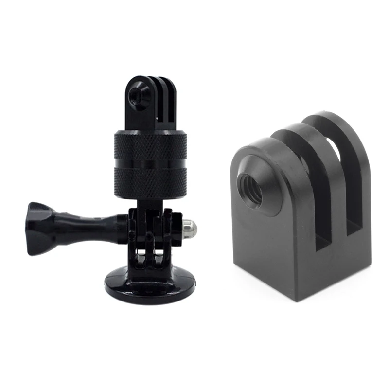 Adaptateur de Bras Pivotant à Percussion Rotative, Résistant à 360, pour Appareil Photo Gopro Fore3 3 + 4, Noir et CNC, Mini Trépied en Alliage d'Aluminium