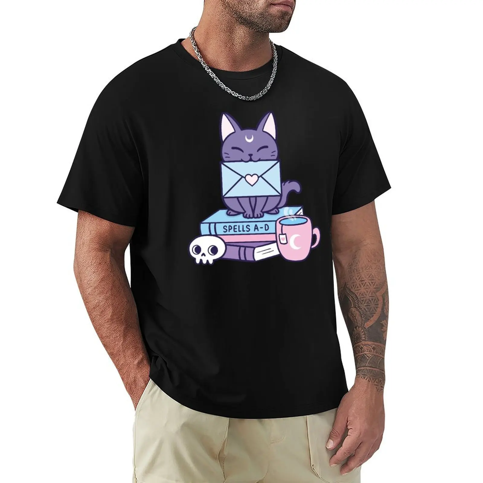 Black Magic Mail Kitten Nikury T-Shirt man t shirts high quality luxury brand T-Shirt
