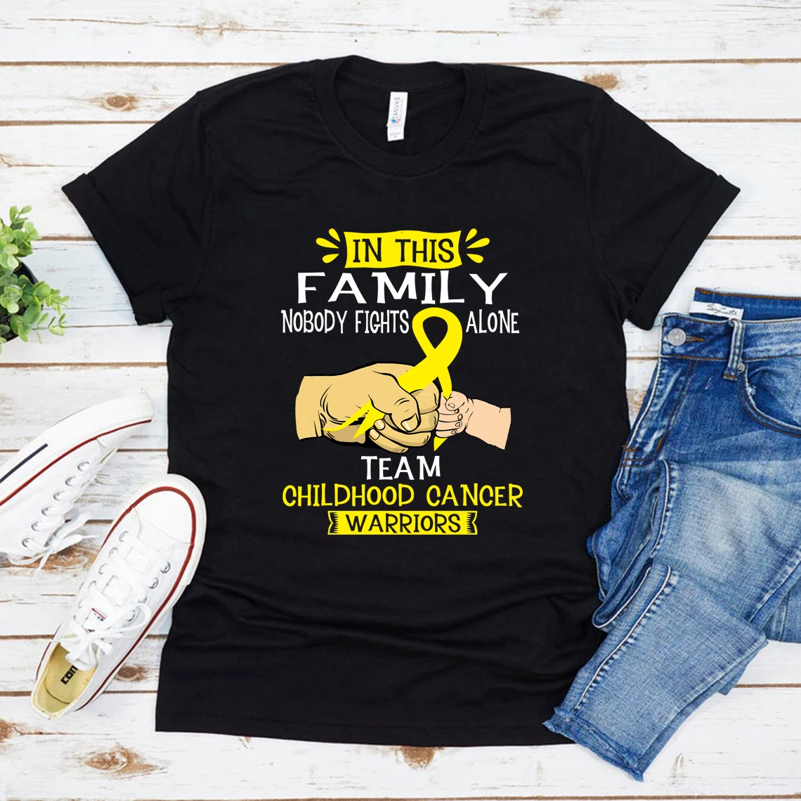 In Dieser Familie Niemand Kämpft Allein Team Kindheit Krebs Krieger T Shirt Unterstützung Kindheit Krebs Krieger T-shirt Unisex T-shirts