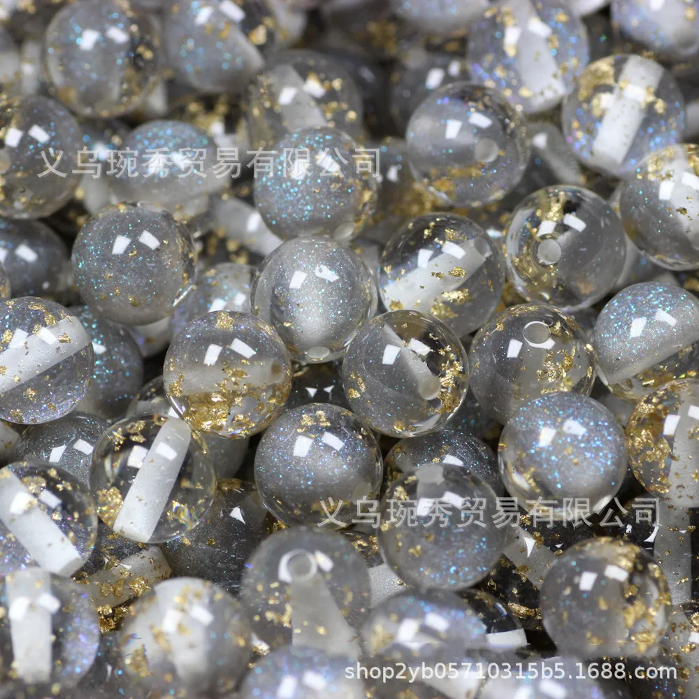 

8/10/12 мм сердцевина окрашивания мечты тонкие вспышки золотые круглые бусины, ручная работа DIY акриловый браслет из бисера ожерелье аксессуары