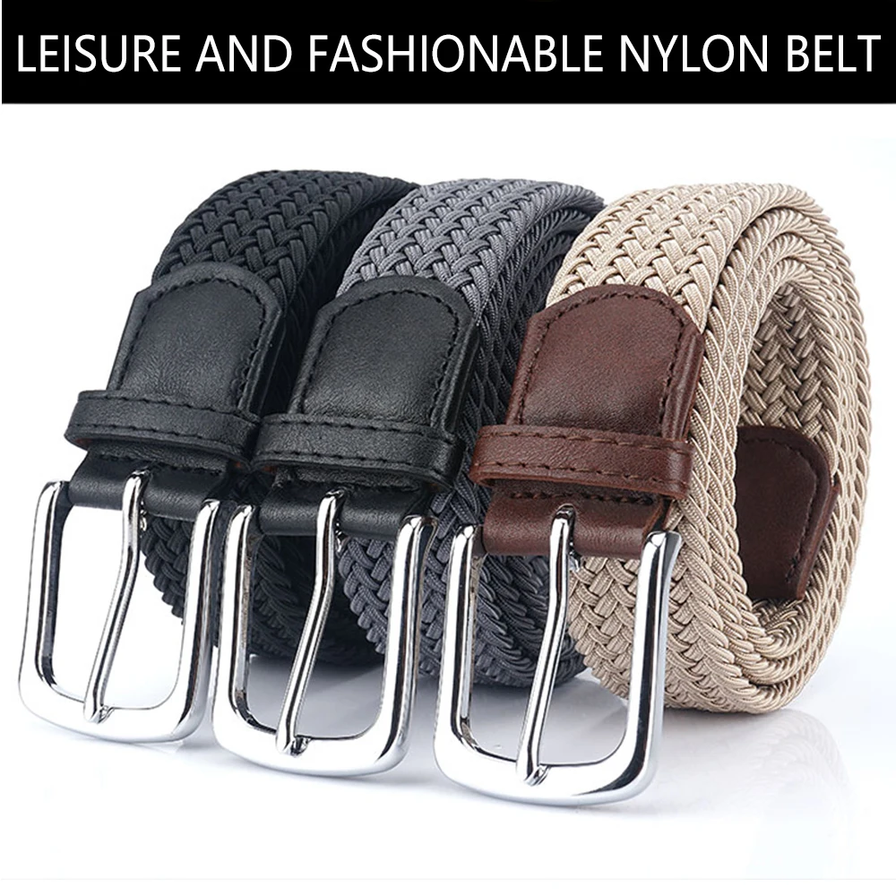 TUSHI Neue männer Nicht-loch Woven Gürtel Elastische Stretch Leinwand Gürtel Weiblichen Koreanischen Stil Vielseitig Student Hosen Denim gürtel Luxus – Detail 1