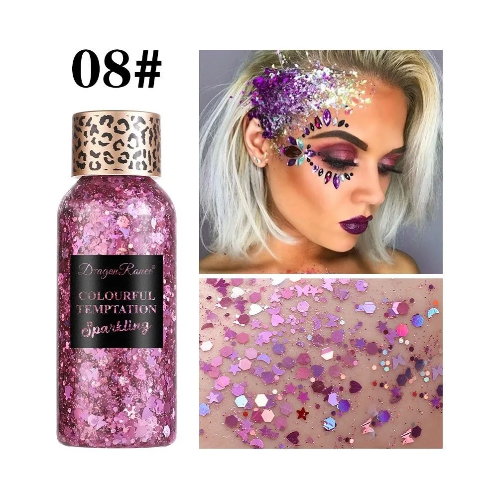 

Multifunctional Face & Body Glitters High Gloss Long Lasting Glitter Gel Artistic Makeup Nail Hair Face Body Decoration