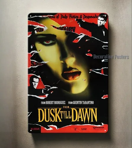 Von der Dämmerung bis zum Morgengrauen Film-Metallposter – Sammlerstück-Schild –