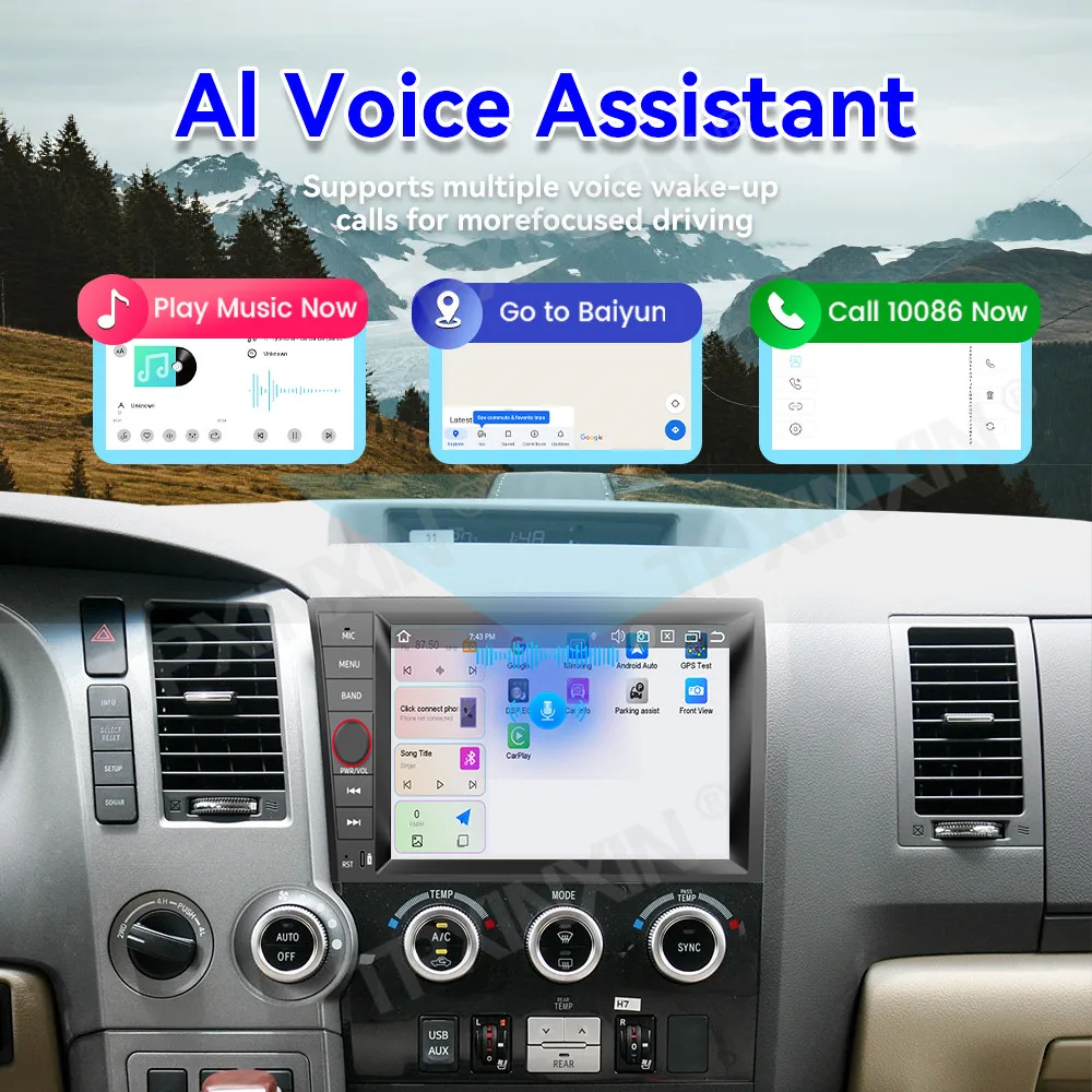 9 بوصة لتويوتا سيكويا 2007 ~ 2013 أندرويد السيارات Carplay راديو السيارات الوسائط المتعددة مشغل ستيريو لتحديد المواقع والملاحة رئيس وحدة