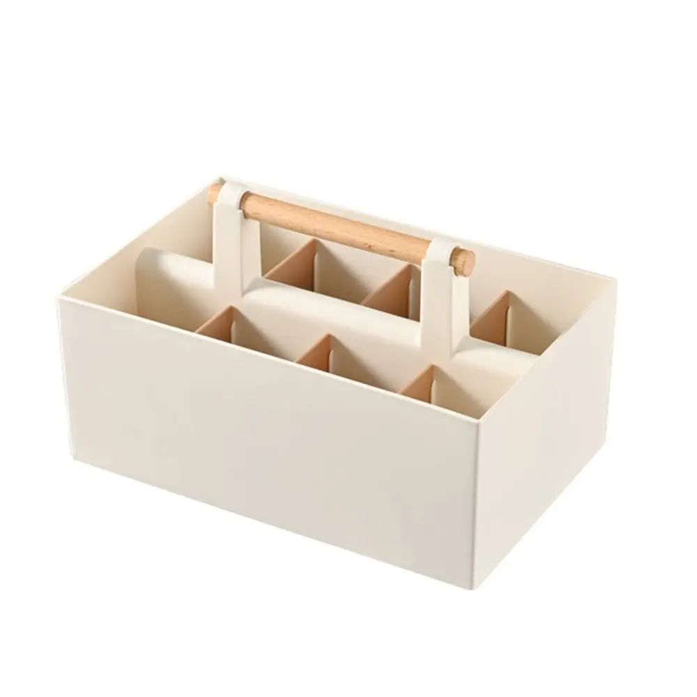 High Quality PP Pen Holder Adjustable 8 Grids Desktop Storage Box Large Capacity Durable Desktop Sundry Storage Basket School
