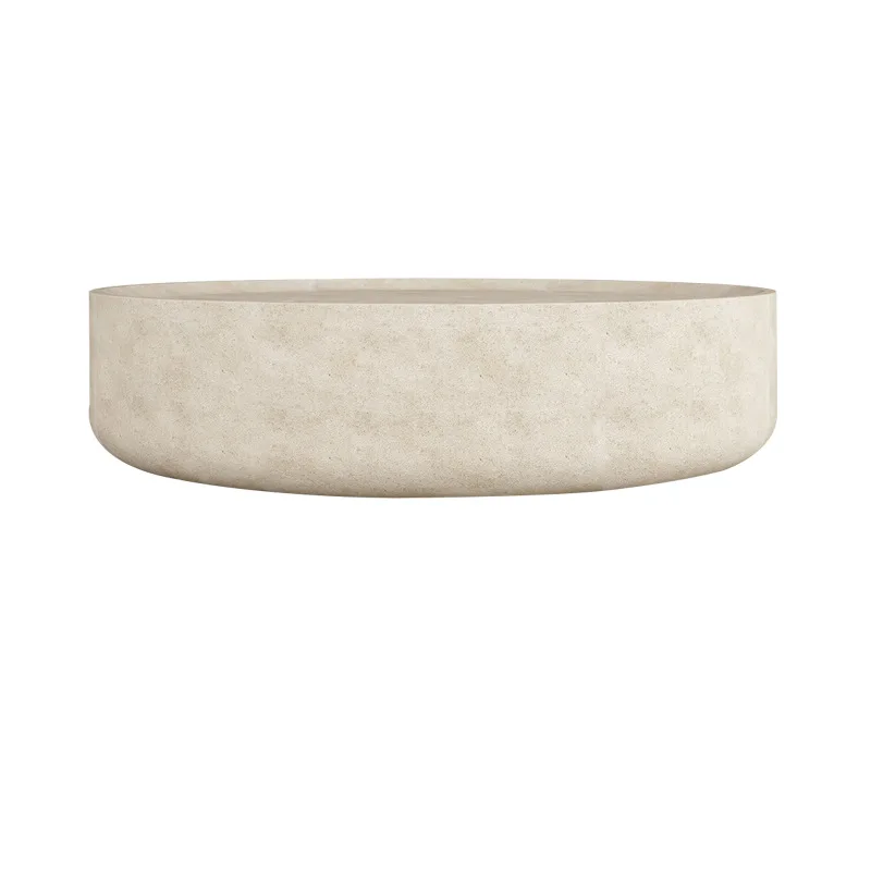 

Wabi Sand wind imitation travertine coffee table living room home Internet celebrity high-end art bed and breakfast designer