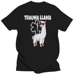 2024 NEW Funny Trauma Llama EMT T-Shirt Medic EMS Gift Men's T Shirt