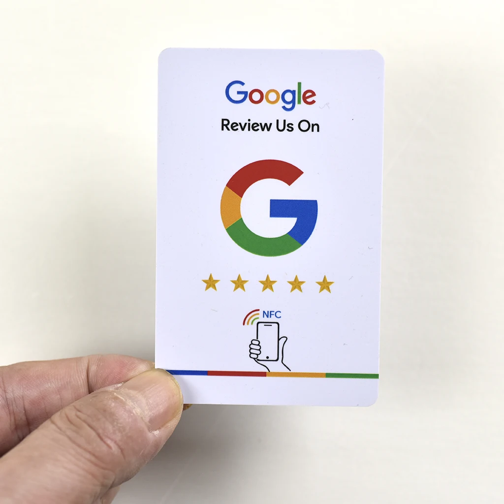 بطاقة مراجعة Google NTAG216 NFC - متوافقة مع أجهزة iOS وAndroid لتعليقات الأعمال الفورية