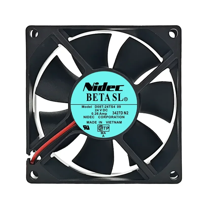Original Genuine NIDEC D08A-24TS2 01 D08A-24TU 8025 24V Inverter Cooling Fan for Industrial Equipment