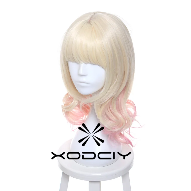 

Anime Diabolik Lovers Komori Yui Cosplay Wig Blonde Pink Ombre Curly Wigs Heat Resistant Synthetic Hair Halloween Party Role