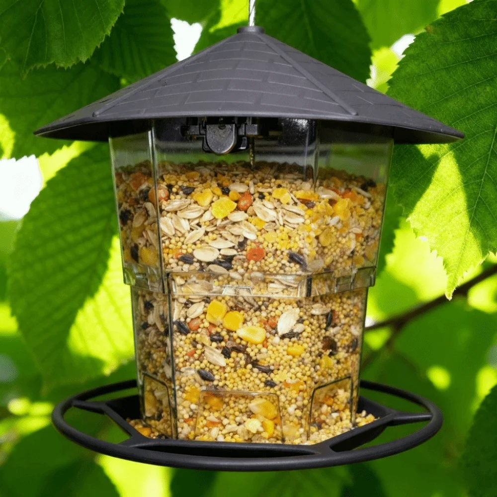 

Multi-purpose Folding Hanging Bird Feeder Bite Resistant Waterproof Bird Food Dispenser Large Capacity Wild Bird Feeders Patio