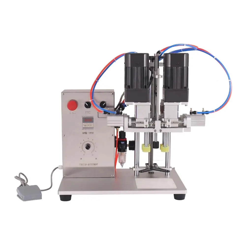 Semi Automatic Desktop Screw Lid Closer Trigger Dropper Pump Bottle Lidding Machine Sanitizer Detergent Cleaning Duckbill