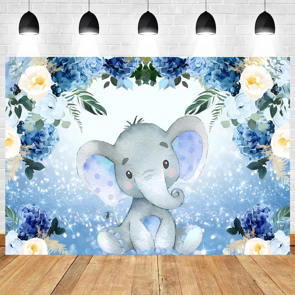 Elephant Baby Shower Theme Gender Reveal Birthday Party Vinyl Background  Newborn Baby Shower Decor Supplies