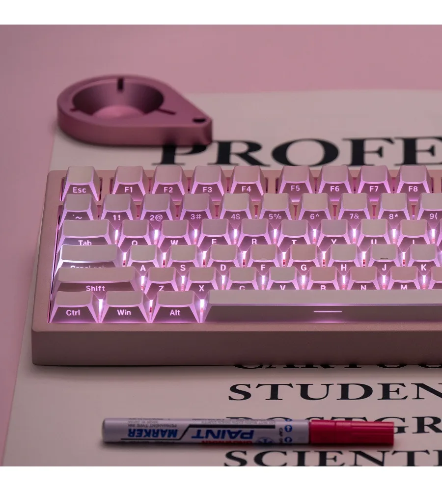 Keycap custom magnetic axis mechanical keyboard PBT hot sublimation original mint encounter folding edges and corners through