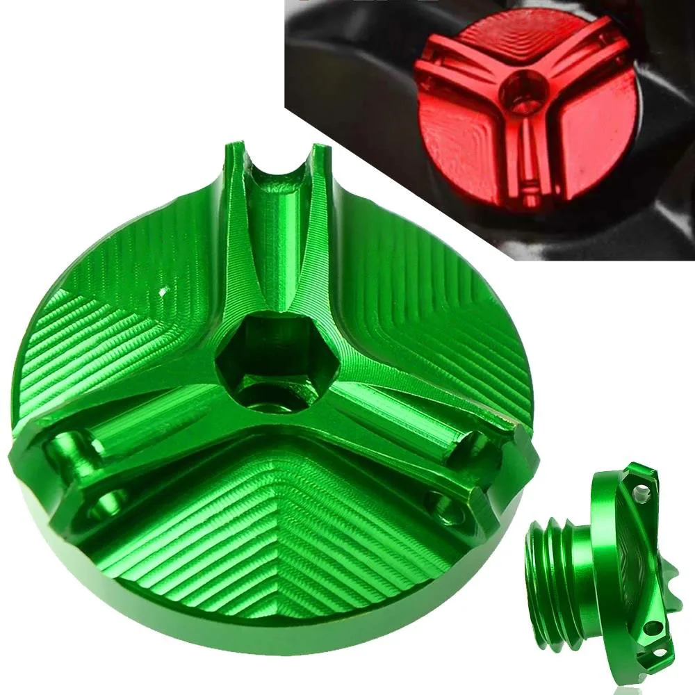 

M19*2.5 Motorcycle CNC Oil Filler Cap Frame Engine Magnetic Oil Drain Plug Cover Screw For KAWASAKI J300 J 300 2015 2016 2017